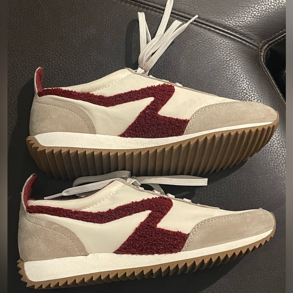 Women’s Rag and Bone Retro Runner, EU 37.5, US 7.5, Grey, Cream and Burgundy